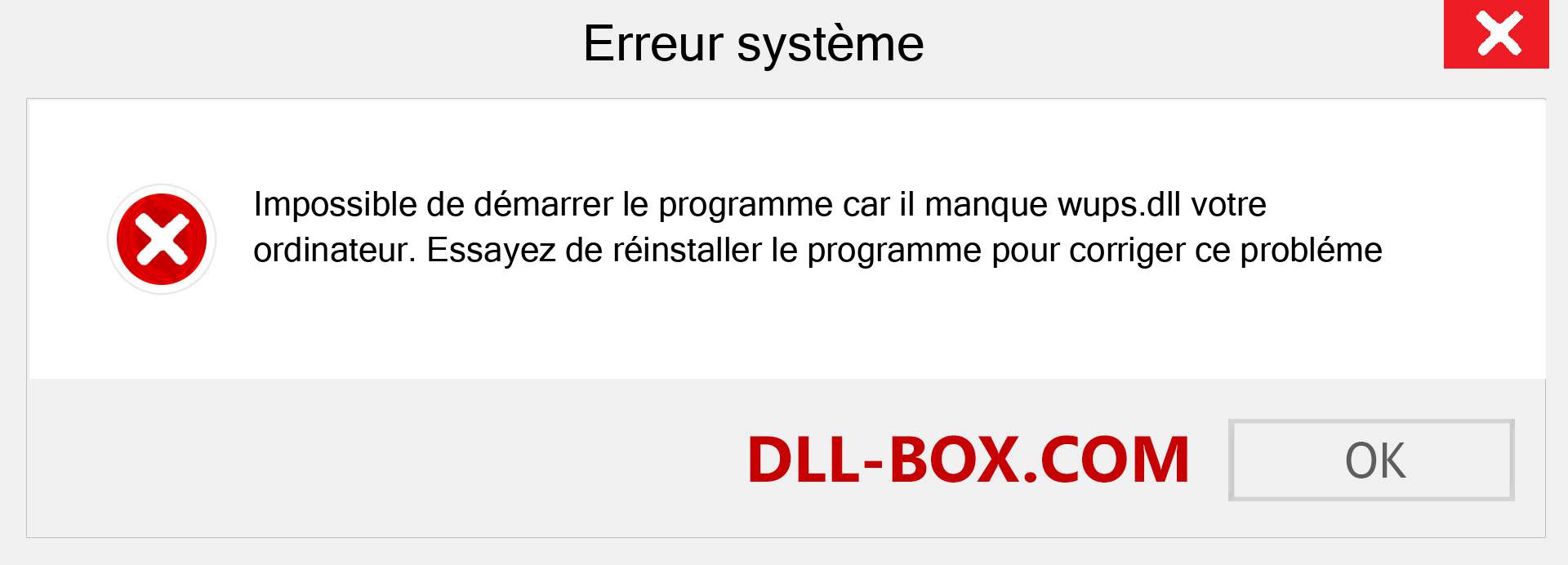 Le fichier wups.dll est manquant ?. Télécharger pour Windows 7, 8, 10 - Correction de l'erreur manquante wups dll sur Windows, photos, images